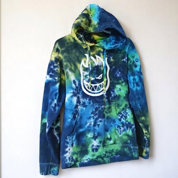 Spitfire Hoodie M – Blue Green Tie Dye Bighead Kangaroo Hoodie Size M - Picture 1 of 16